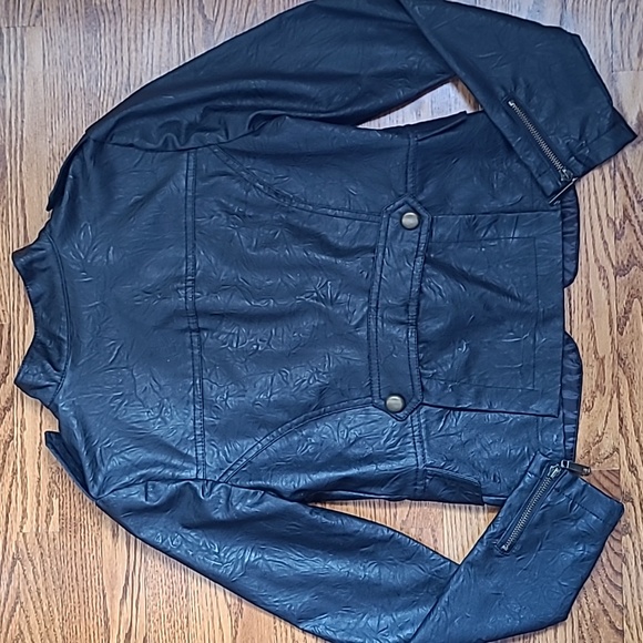 Biker Faux Leather Jacket - Picture 3 of 11